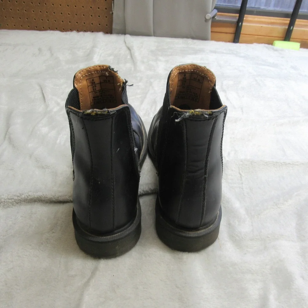 Dr Martens Mens 7 Chelsea Boots‎ Black Leather Elastic Side Chunky Heel Combat
